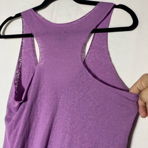 Element Purple Semi Sheer Gathered Front Tank Top L - Picture 7 of 14